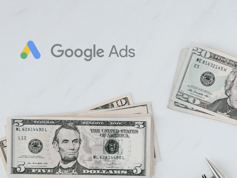 Google Ads logo with American money