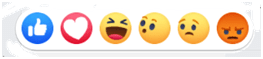 Facebook reactions to an Israeli election post. Like, love, haha, wow, sad and angry. 