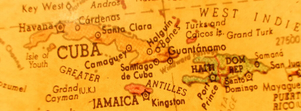 vintage map of cuba