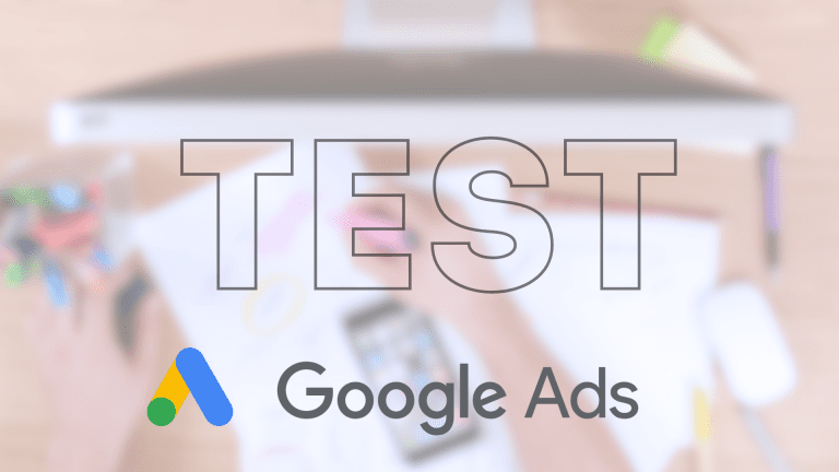 The word TEST and underneath is the Google Ads logo and the text Google Ads.