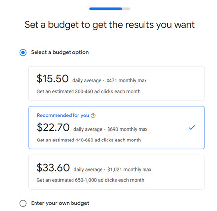 select budget Google Call Ads Tutorial