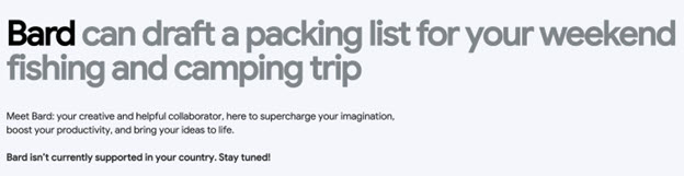 google bard is not supported in Israel